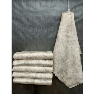 Ipek Kadife Damarlı Desen Süngerli Koltuk Çekyat  Örtüsü Ekru