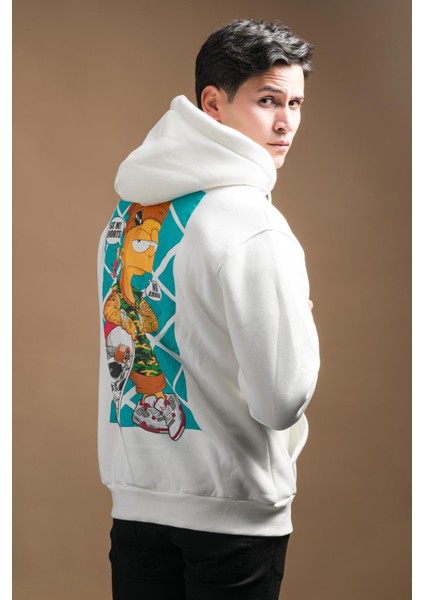 Regular Fit Kapşonlu 3 Iplik Kalın Içi Polarlı Kangru Cepli Baskılı Erkek Sweatshirt fiyatları