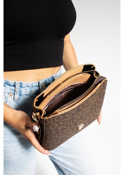 Impolo Alberta Kahvekamelempirme Baskı Kadın Omuz ve Çapraz Çanta 19X23 Ebatında modelleri