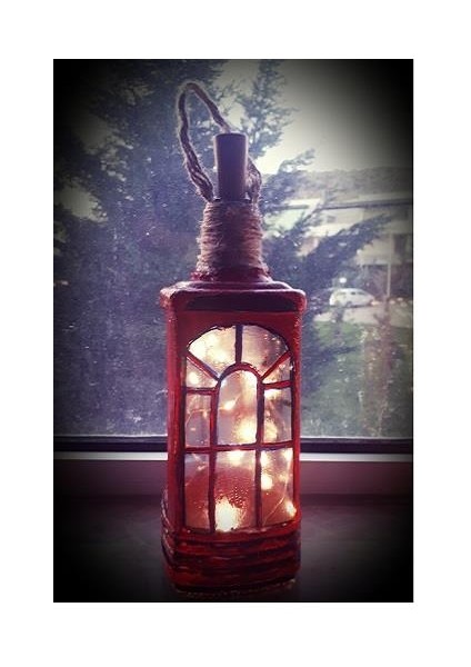 Ledli Aplik Şişe Ingliz Kulubesi El Yapımı