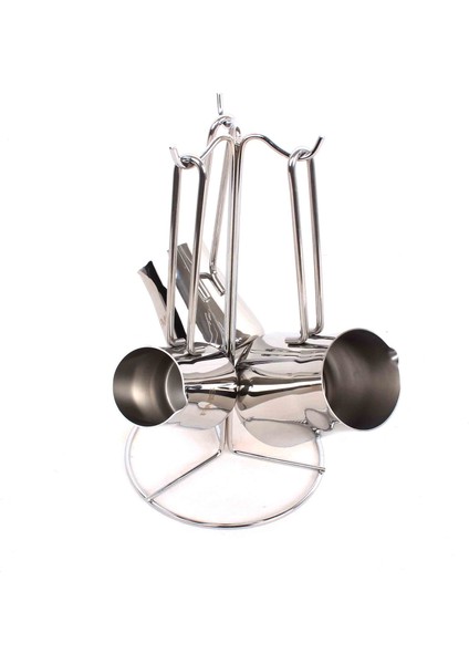 Piramit Cezve Takımı Silver