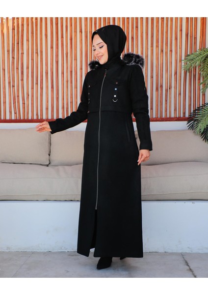 Kmkkombin Kadın Tam Boy Astarlı Kapşonlu Özaltay Kaşe Kaban fiyatları