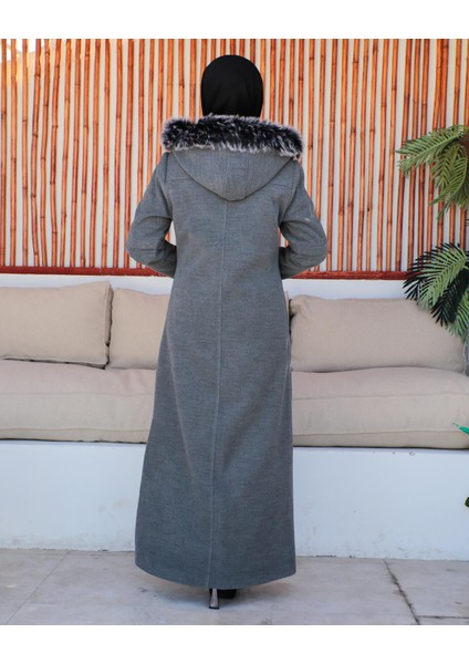 Kmkkombin Kadın Tam Boy Astarlı Kapşonlu Özaltay Kaşe Kaban modelleri