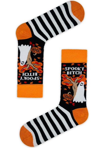 Carnaval Socks Spooky B.tch Yazılı Halloween Çorabı