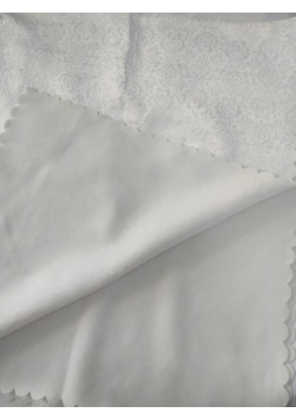 Süngerli Koltuk Çekyat Örtüsü Kendinden Desenli Parlak Krem