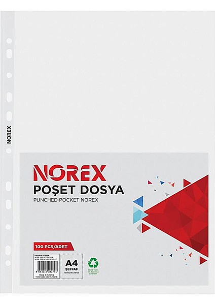 Nore x Şeffaf Poşet Dosya 100'lü 1 Paket