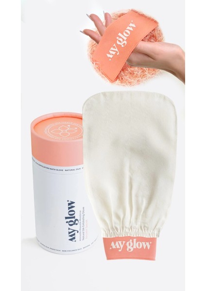 Banyo Kesesi Duş Hamam Peeling Eldiveni %100 Floş İpek ve El Pouch Armağan
