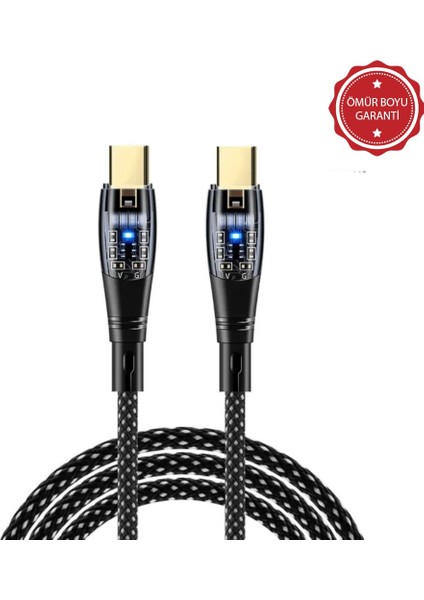 6A 60W Type-C To Type-C 1metre Hızlı Data ve Şarj Kablosu Siyah Ömür Boyu Garanti YK250S