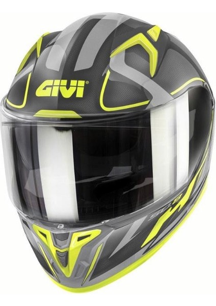 50.8 Racer Mat Siyah - Titanium Sarı Kask