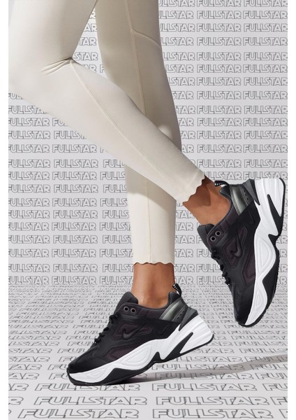M2K Tekno Leather Unisex Reflector Sneaker Hakiki Deri Siyah Spor Ayakkabı