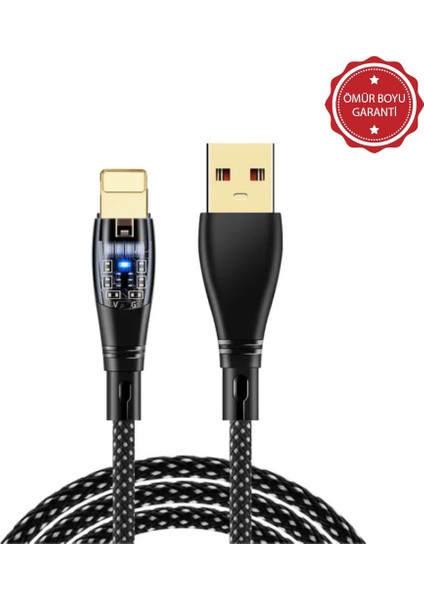 6A 120W Usba To Lightning 1metre Hızlı Data ve Şarj Kablosu Siyah Ömür Boyu Garanti YK233S