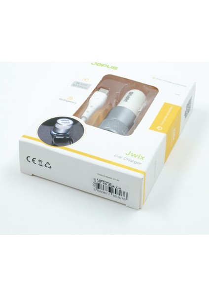 Jwix Hızlı 15 Watt 3.1 Amper Çift USB Girişli Micro Uyumlu Araç Şarj Çakmaklık Seti Açık Gri