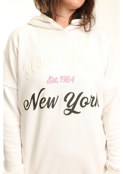 Fancy Kadın Kapüşonlu İçi Pamuklu Renkli Baskılı Sweatshirt fiyatları