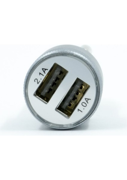 Jwix Hızlı 15 Watt 3.1 Amper Çift USB Girişli Araç Şarj Çakmaklık Başlık Açık Gri