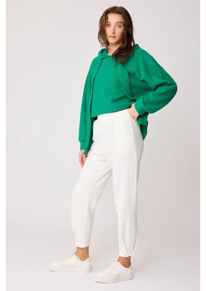 Beli Lastikli Paçası Düğmeli Triko Pantolon fırsatları