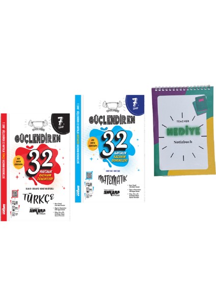 2024 Güncel 7.Sınıf Türkçe ve Matematik Güçlendiren 32 Haftalık Deneme Seti Nesil Basım