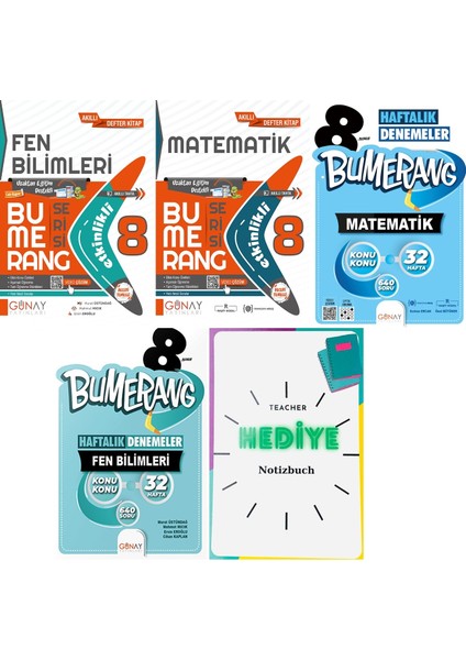 Güncel 8. Sınıf Bumerang ve 32 Haftalık Denemeler Seti Yeni Nesil Geliştirici Muhteşem Set