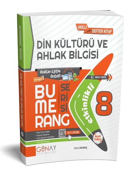 Günay Yayınları Güncel 8. Sınıf Din Kültürü ve Ahlak Bilgisi Bumerang Etkinlikli Kitap Konu Anlatımlı Soru Bankası