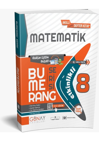 Günay Yayınları 8.Sınıf Konu ve Soru Bumerang Matematik Etkinlikli Kitap (2023-2024)