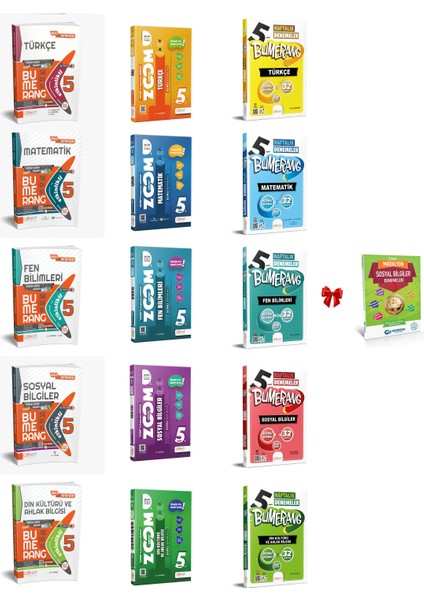 5. Sınıf Tüm Dersler Bumerang Etkinlikli Kitap, Zoom Soru Bankası ve Bumerang Hafta