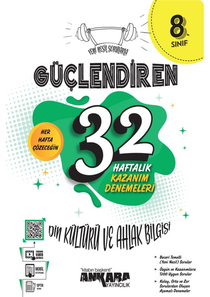 2024 Müfredat 8.Sınıf LGS Kazandıran Din Kültürü Kültürü Soru Bankası + Güçlendiren 32 Hafta Kazanım Denemeler