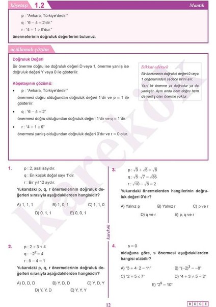 9. Sınıf Matematik Konu Anlatımlı Çözümlü Soru Mps (Modüler Piramit Sistemi)