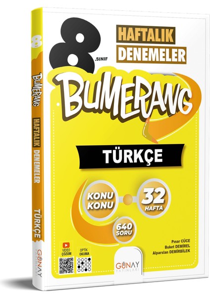 8. Sınıf Türkçe Bumerang Haftalık Denemeler