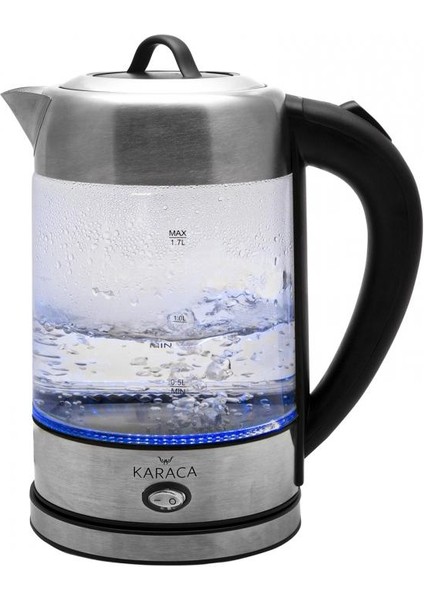 LED Işıklı Premium Kettle Cam Bitki Çayı Makinesi / Su Isıtıcı Inox 2202 Paslanmaz Çelik fırsatları