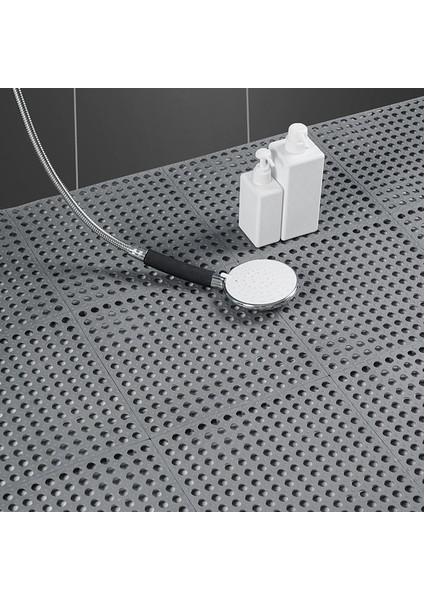 Koyu Gri 30X30 cm Banyo Kaymaz Mat Ekleme Ayak Mat Ev Tuvalet Duş Odası Banyo Zemin Mat Yeni Su Geçirmez Mat Dikiş Ayak Pedi (Yurt Dışından)