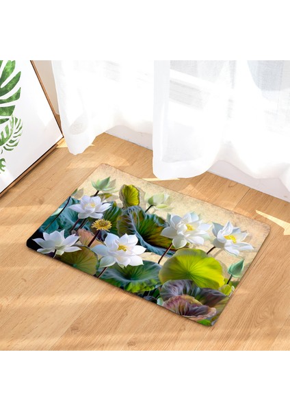 453Y 750MMX450MM Gül Çiçek Dekoratif Paspas 45*75CM Halı Ev Oturma Odası Yumuşak Halı Banyo Mutfak Kapalı Kaymaz Emici Zemin Mat (Yurt Dışından) indirimleri