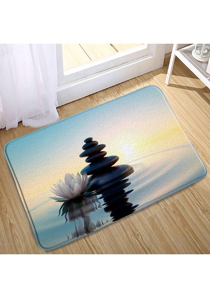 DD-10545J 40X60CM-15.7X23.6IN Zen Banyo Paspas Meditasyon Taş Yeşil Bambu Çiçek Manzara Kaymaz Halılar Mutfak Halı Paspas Giriş Banyo Yatak Odası Dekoru (Yurt Dışından)