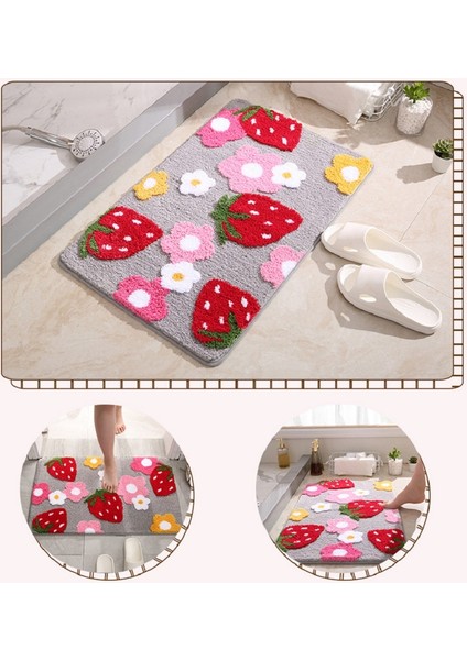 Çilek Nane 45X65CM Inyahome Içinde Peluş Paspaslar Çilek Banyo Paspasları Halılar Dekor Komik Püsküllü Mikrofiber Banyo Halısı Süper Rahat Hızlı Kuru Paspas (Yurt Dışından) fiyatları
