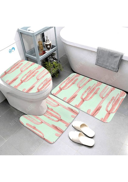 22106SJT-001331- 75X44.45X37.41X38CM Kaymaz Banyo Paspas Banyo Küçük Halı Duş Mat Dekoratif Emici Ayak Mat Giriş Küvet Tuvalet Halısı Morandi Iskandinav Mektubu (Yurt Dışından)