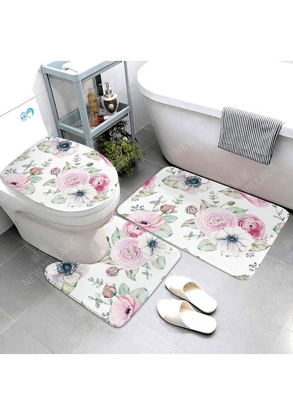 22106SJT-001331- 75X44.45X37.41X38CM Kaymaz Banyo Paspas Banyo Küçük Halı Duş Mat Dekoratif Emici Ayak Mat Giriş Küvet Tuvalet Halısı Morandi Iskandinav Mektubu (Yurt Dışından)