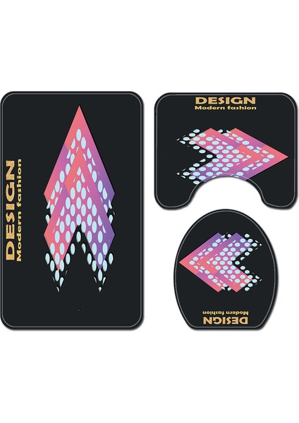 3PCS-1070 Gösterildiği Gibi Ekose Baskılı Banyo Halı Kilim Banyo Paspas ve Su Geçirmez Duş Perdesi Seti Hafızalı Köpük Klozet Kapağı Mat Ayak Paspasları (Yurt Dışından)