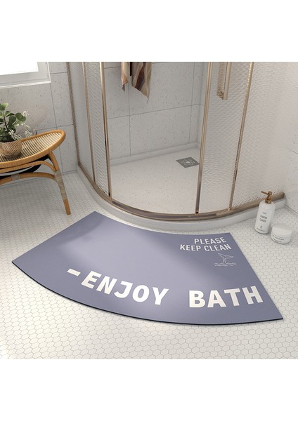 Açık Mavi 45X100 cm Yelpaze Şeklinde Banyo Paspas Kaymaz Girin Duş Odası Halı Tuvalet Paspas Küvet Yan Zemin Halıları Su Emici Banyo Pedi (Yurt Dışından) fiyatları