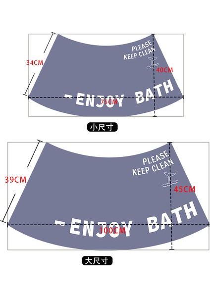 Açık Mavi 45X100 cm Yelpaze Şeklinde Banyo Paspas Kaymaz Girin Duş Odası Halı Tuvalet Paspas Küvet Yan Zemin Halıları Su Emici Banyo Pedi (Yurt Dışından) fırsatları