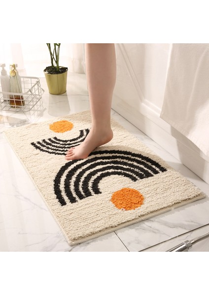Yue Krem 50X80 cm Inyahome Boho Lüks Yumuşak Banyo Halıları Banyo Için Mikrofiber Yumuşak Kaymaz Banyo Paspasları Tüp Yıkanabilir Banyo Halısı Peluş Kabarık (Yurt Dışından) fiyatları
