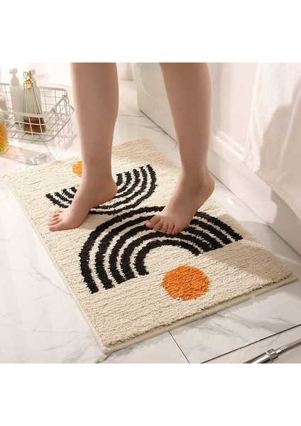 Yue Krem 50X80 cm Inyahome Boho Lüks Yumuşak Banyo Halıları Banyo Için Mikrofiber Yumuşak Kaymaz Banyo Paspasları Tüp Yıkanabilir Banyo Halısı Peluş Kabarık (Yurt Dışından) modelleri