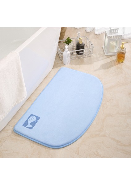 Açık Mavi 50X80 cm Süper Emici Banyo Paspas Bellek Köpük Halı Kaymaz Banyo Halısı Yumuşak Küvet Yan Alan Halıları Duş Odası Paspas Tuvalet Ayak Pedi (Yurt Dışından)