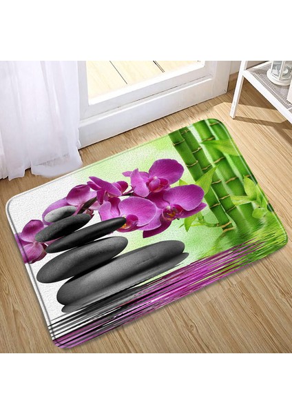 DD-10519J 40X60CM-15.7X23.6IN Zen Banyo Paspas Meditasyon Taş Yeşil Bambu Çiçek Manzara Kaymaz Halılar Mutfak Halı Paspas Giriş Banyo Yatak Odası Dekoru (Yurt Dışından)