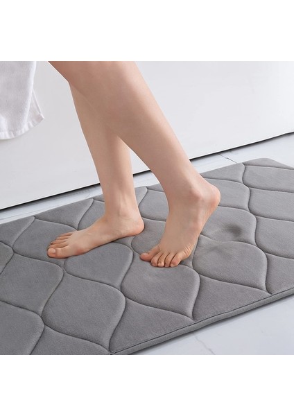 Açık Gri 43CMX61CM Homaxy Bellek Köpük Banyo Banyo Paspas Yumuşak Kaymaz Halı Emici Zemin Halı Paspas Duş Halısı Mutfak Yatak Odası Dekoratif (Yurt Dışından)