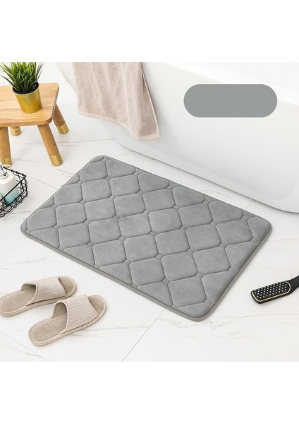 Gri Kare 45X75 45X120 cm Yumuşak Ribaund Banyo Banyo Paspas Seti Çok Boyutlu Küvet Lavabo Tuvalet Halıları Oturma Odası Yatak Odası Mutfak Alanı Halıları Büyük Boy (Yurt Dışından)