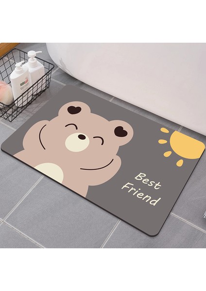 Dikdörtgen 6 400MMX600MM Sevimli Karikatür Banyo Emici Ped Halı Oval Diatom Çamur Su Emici Banyo Paspası Çabuk Kuruyan Kaymaz Tuvalet Paspasları (Yurt Dışından) indirimleri