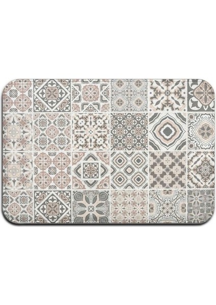 BJW-4060-211020(79) 500MMX800MM Gri Bohem Mandala Çiçek Halı Polyester Halı Kaymaz Zemin Mat Paspas Yatak Odası Mutfak Kapı Banyo Dekorasyonu Için (Yurt Dışından)