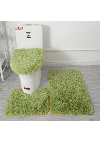 Çim Yeşili 40X50 45X50 50X80 cm 1-3 Adet Peluş Banyo Banyo Paspas Seti Kaymaz Tuvalet Halıları ve Tuvalet Kapağı Kapağı Banyo Için Yumuşak Tüylü Duş Halı Paspaslar (Yurt Dışından)