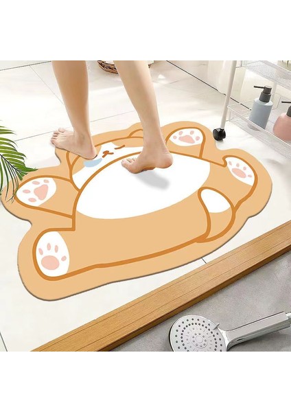 A5 40-60 cm Karikatür Diatom Çamur Zemin Mat Banyo Kaymaz Halı Yumuşak Emici Çabuk Kuruyan Ayak Mat Ev Halı Mutfak Kapı Mat (Yurt Dışından) modelleri