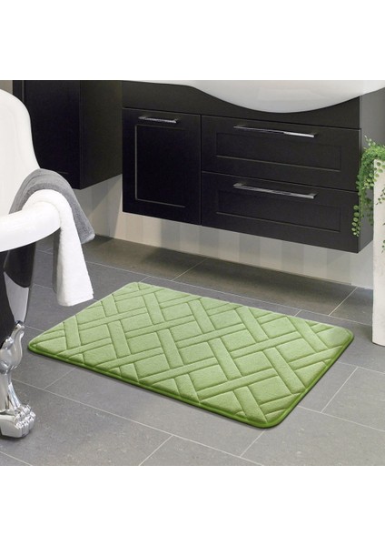 Gri 500 mm x 800 mm Izgara Kabartma Banyo Paspas Kaymaz Banyo Katı Renkler Yatak Odası Paspaslar Sünger Halı Polyester Elyaf Mutfak Mat (Yurt Dışından) fırsatları