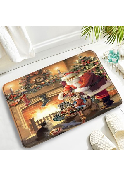 DD-80474J 40X60CM-15.7X23.6IN Noel Banyo Paspas Seti Kırmızı Çiftlik Kamyonu Noel Ağacı Sedir Kış Orman Manzarası Yeni Yıl Halı Banyo Dekor Halı Tuvalet Kapağı Mat (Yurt Dışından)
