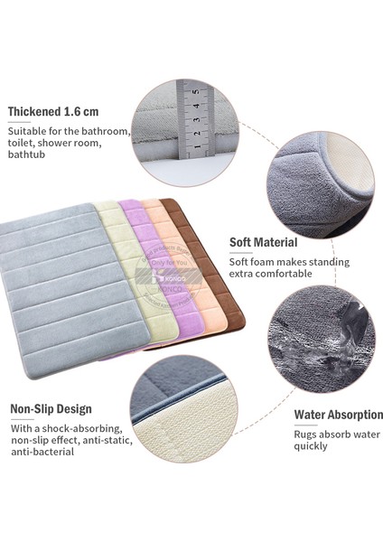 Pembe 40 cm x 60 M Konco 40*60 cm Banyo Paspas Banyo Halı Halı Mercan Polar Bellek Köpük Banyo Paspas Mutfak Kapı Zemin Tapis De Bain (Yurt Dışından) fırsatları